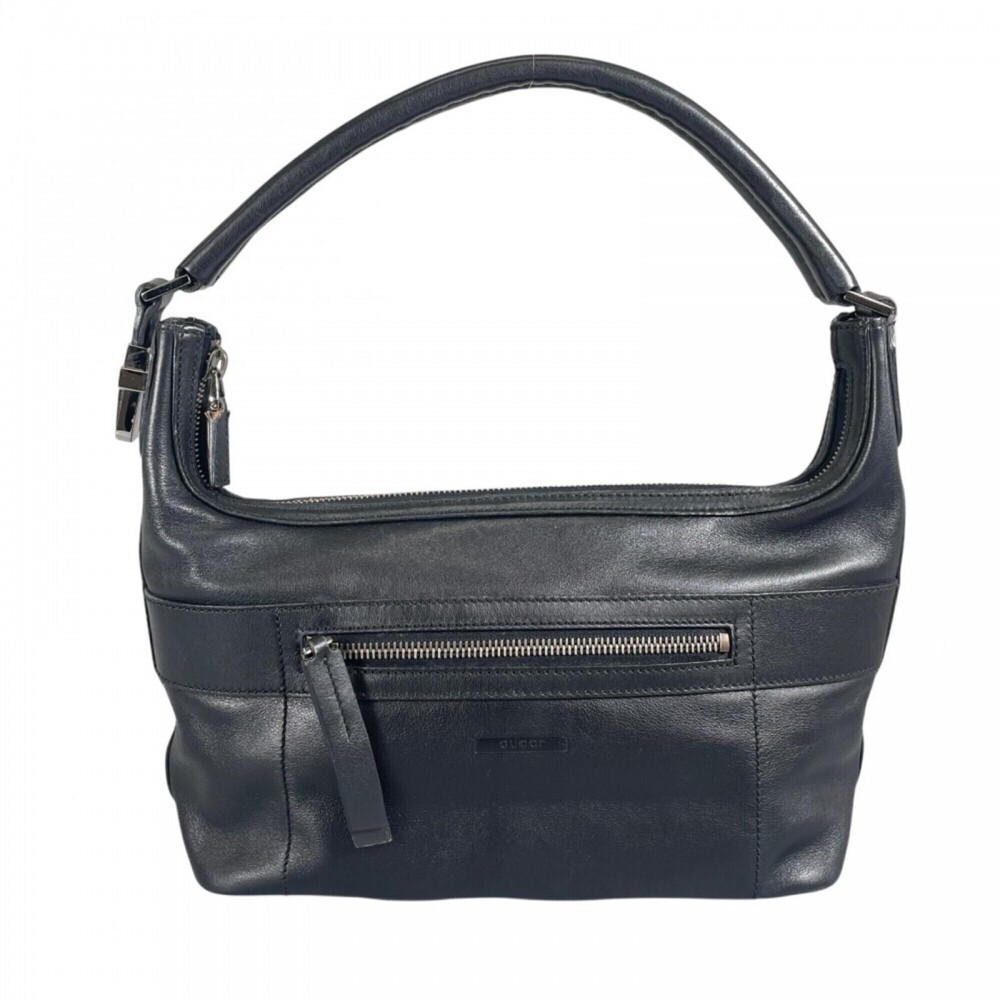 Gucci handbag for women, GUCCI 001 4302, leather, black, silver hardware.